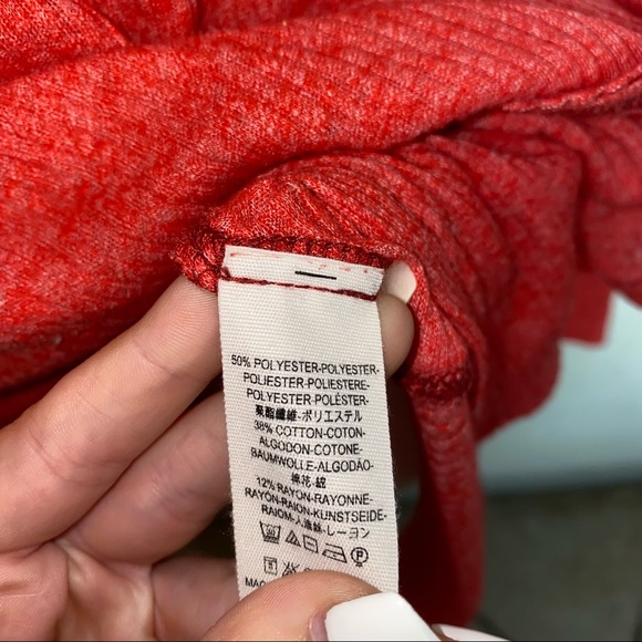 We The Free Londontown red long sleeve ribbed asymmetrical hem thermal - Picture 8 of 11